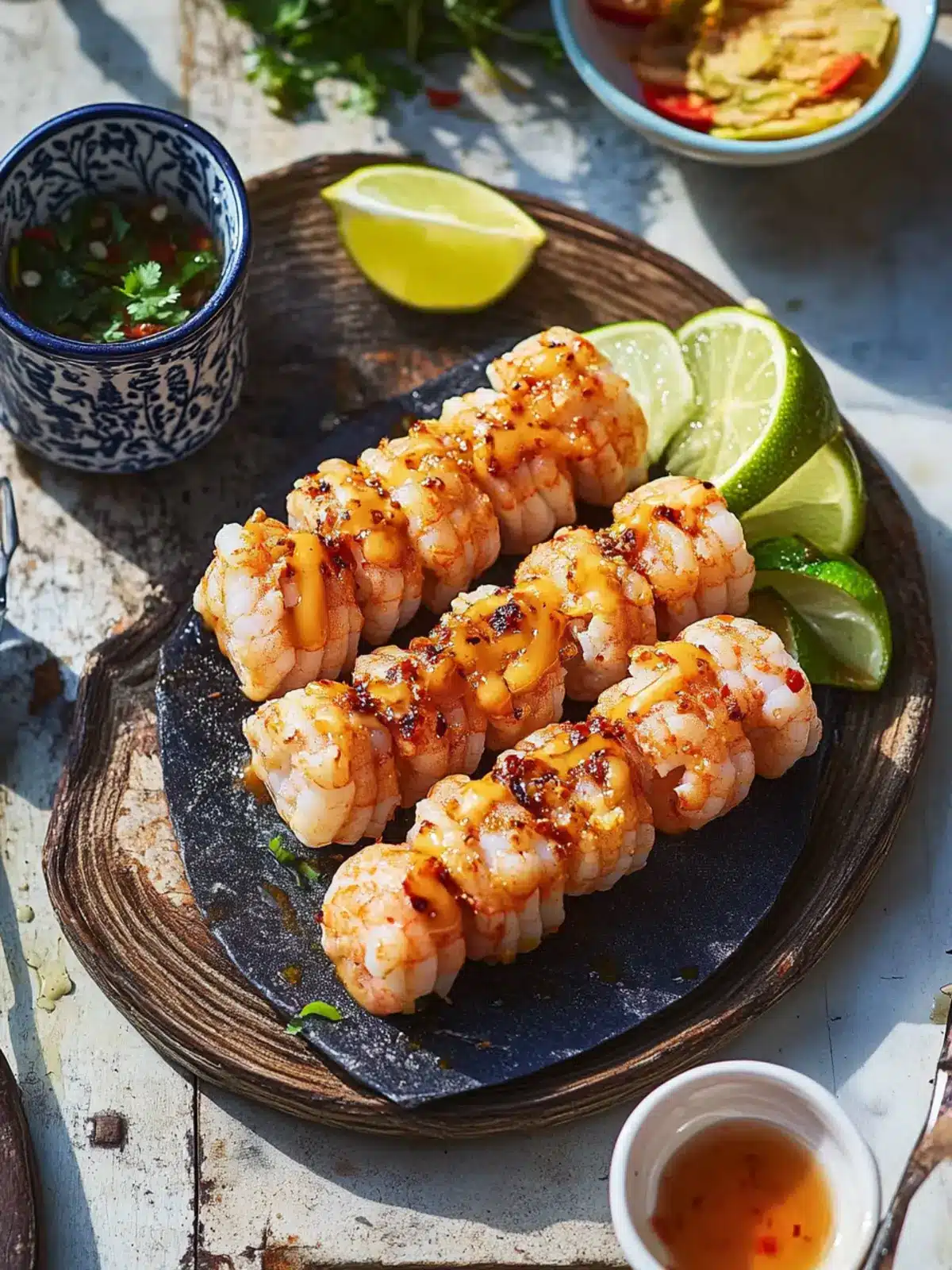 Spicy Hot Honey Grilled Prawn Rolls