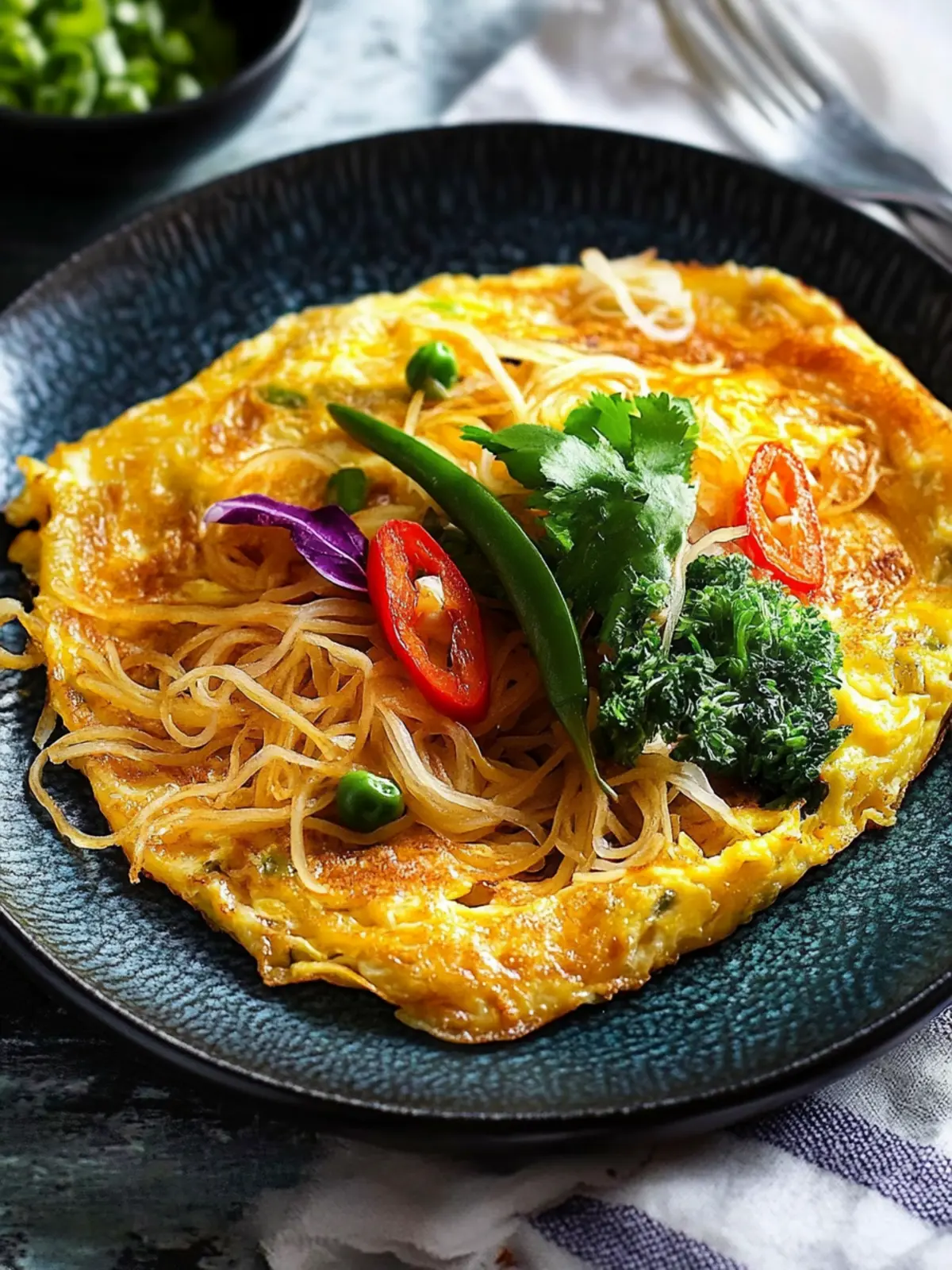 Satisfy Cravings with a Quick Singapore Noodle Omelette 2 Singapore Noodle Omelette