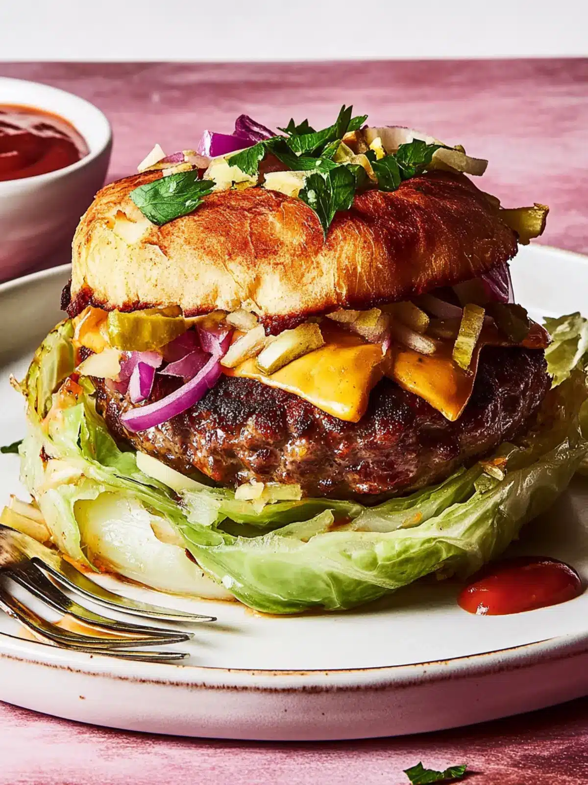 Roasted Cabbage Burgers: Deliciously Low-Carb and Savory 2 Roasted Cabbage Burgers