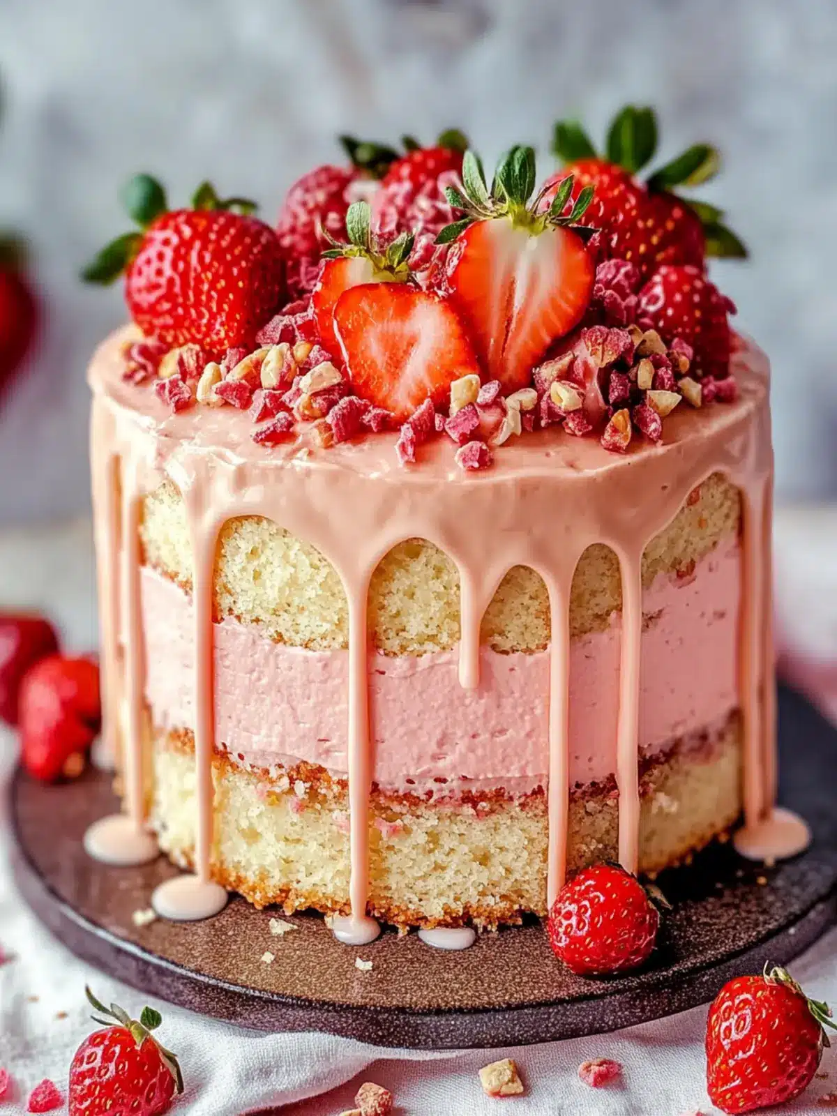 Decadent Strawberry Champagne Cake for Special Celebrations 4 Strawberry Champagne Cake