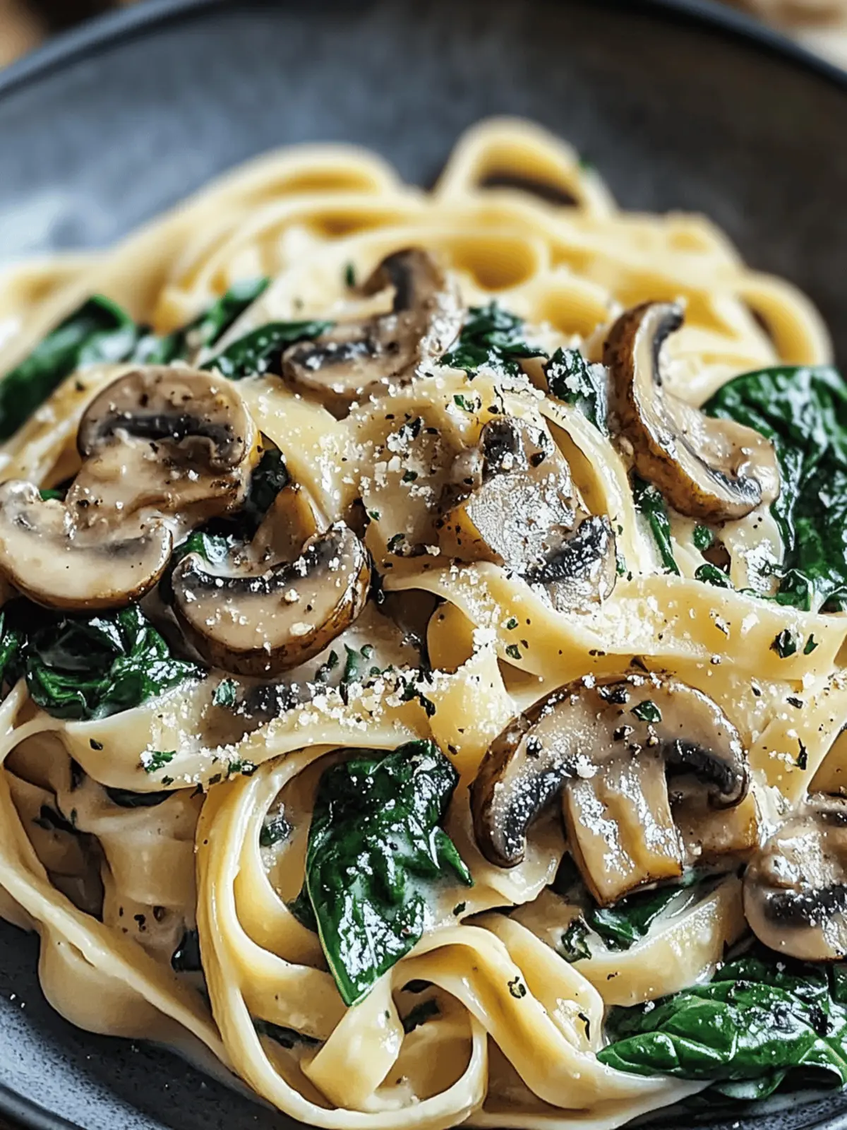 Creamy Spinach Mushroom Pasta Ready in 30 Minutes! 3 Spinach Mushroom Pasta