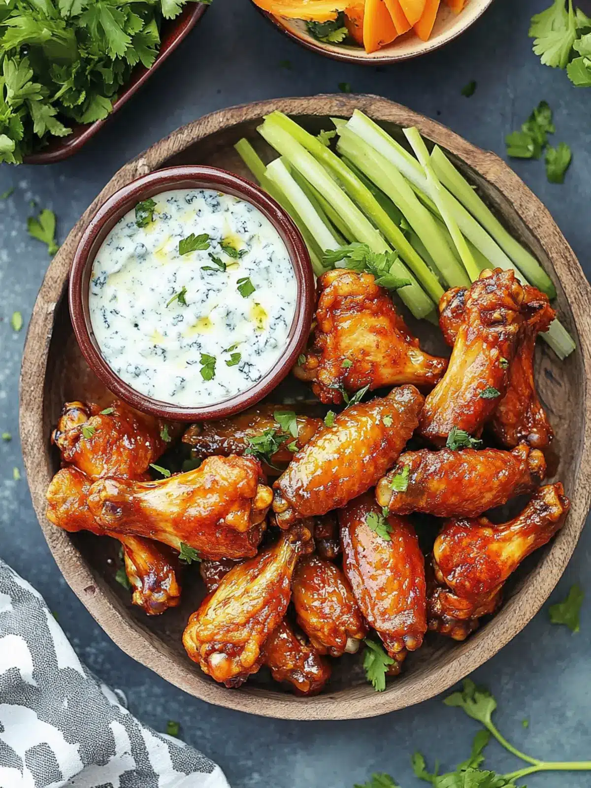 Spicy Oven Baked Wings With Blue Cheese Dip for Game Night Fun 3 Spicy Oven Baked Wings With Blue Cheese Dip