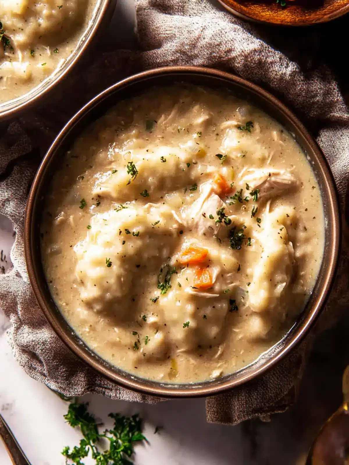Crockpot Creamy Chicken and Dumplings.