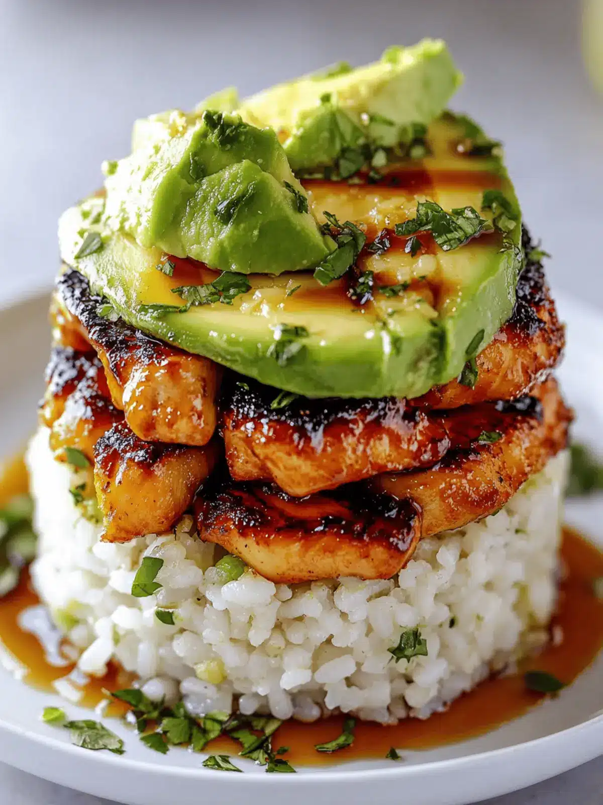Honey Lime Chicken & Avocado Rice Stack