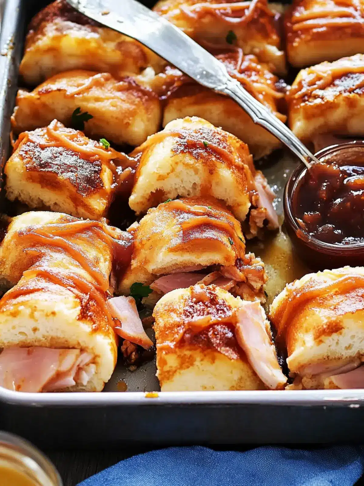 Ham Cheese and Chutney French Toast Bake
