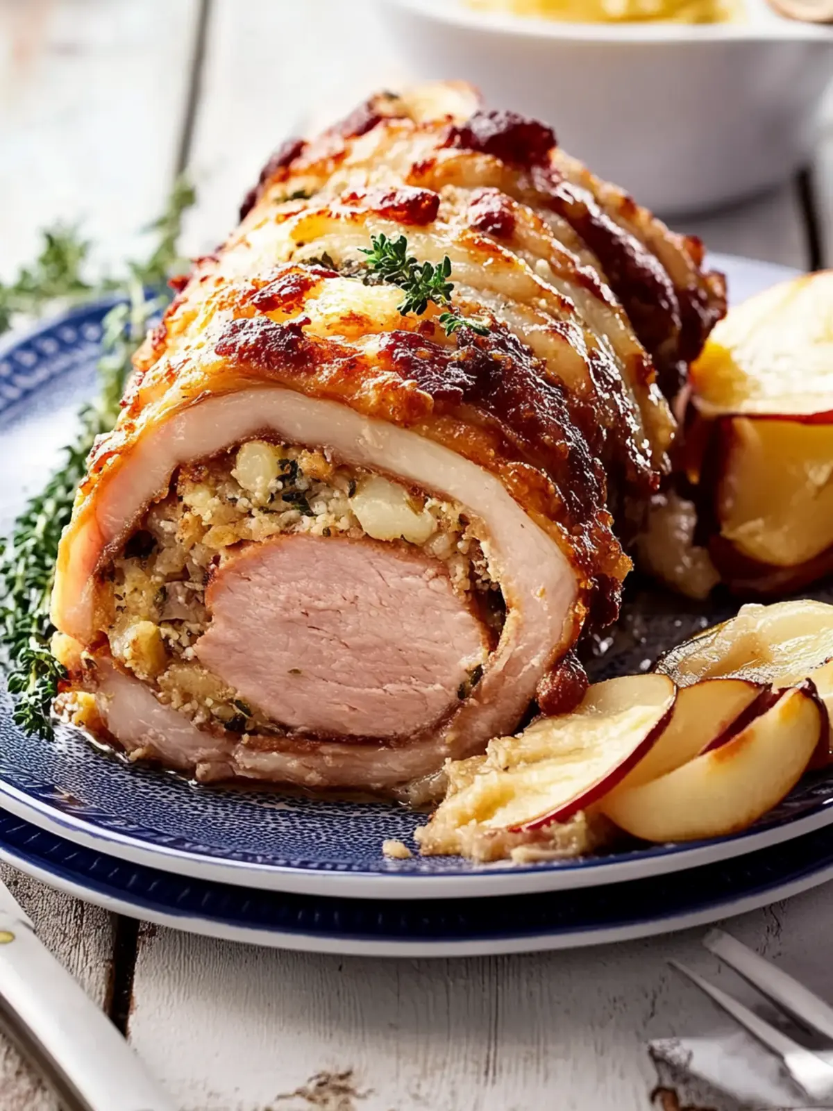Crispy Rolled Pork With Easy Herb Stuffing