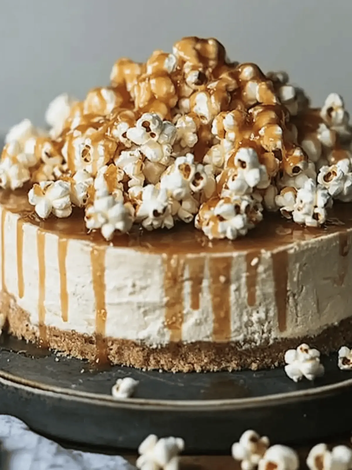 Salted butterscotch popcorn cheesecake
