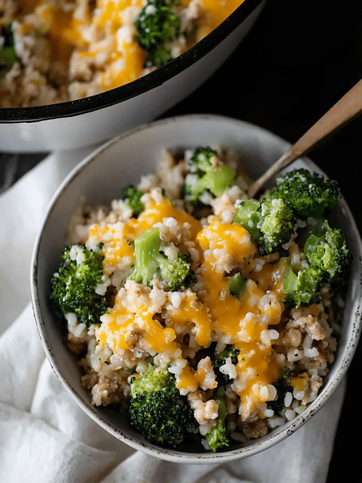 Cheesy Ground Chicken and Rice with Broccoli