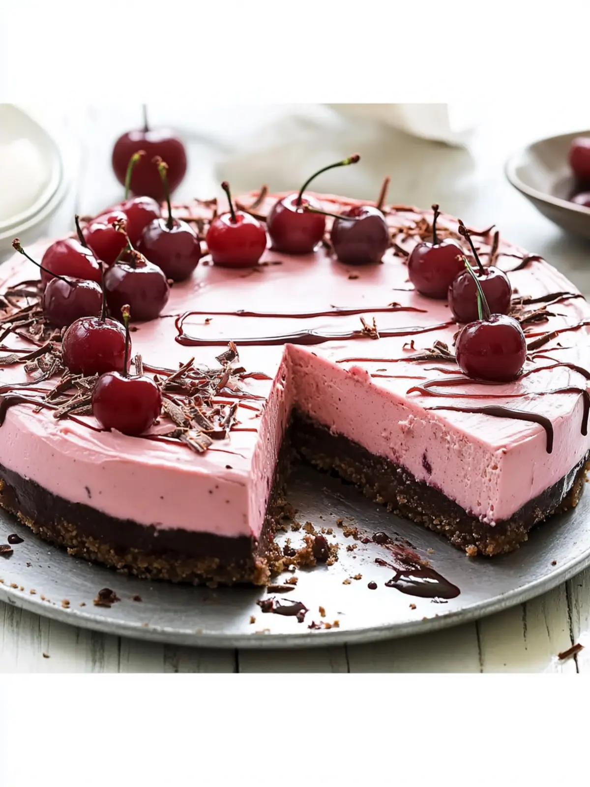 Cherry Coconut Cheesecake with Chocolate Crackle Bliss 4 Cherry Coconut Cheesecake with Chocolate Crackle Base