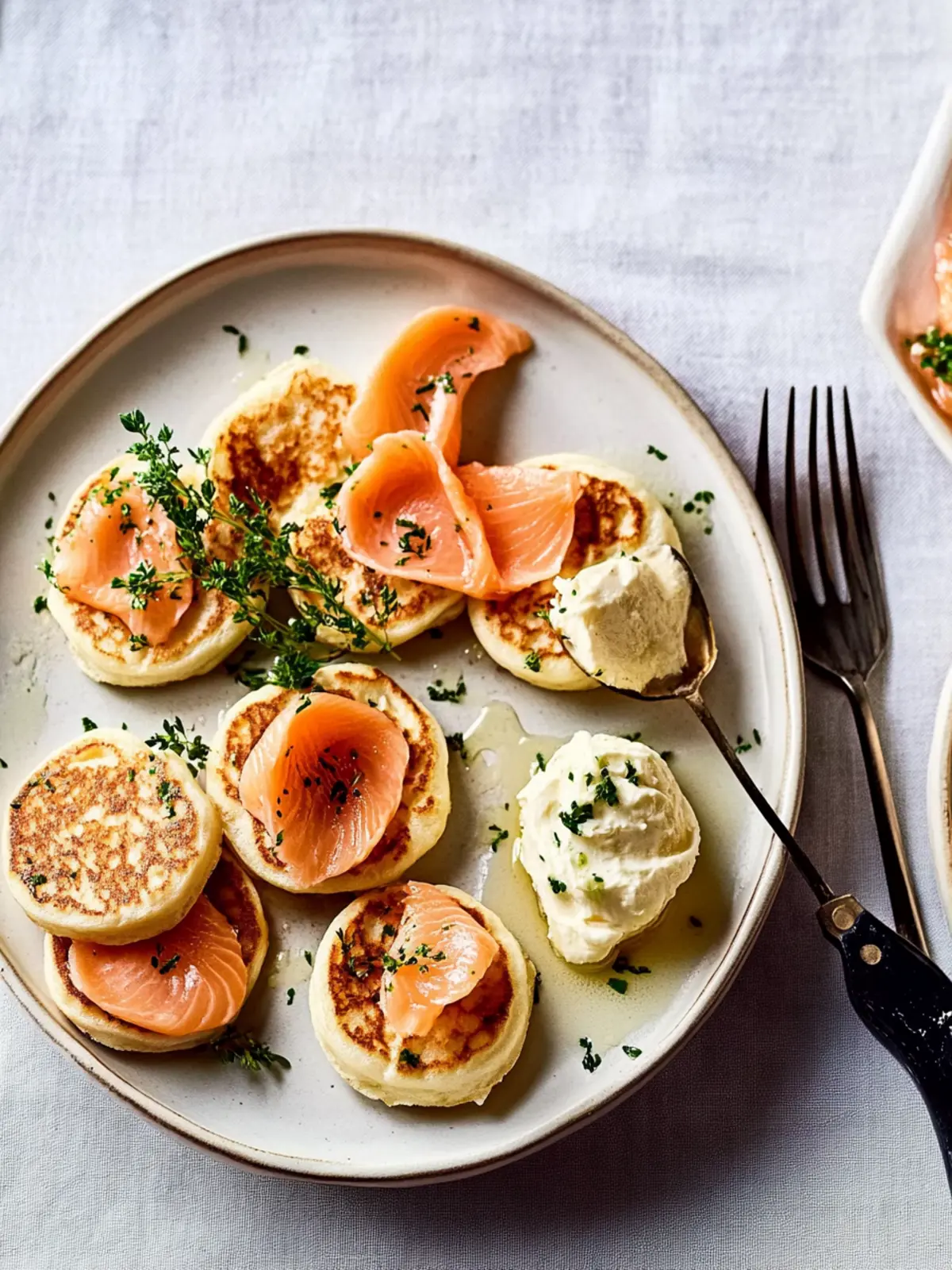 Salmon Blinis with Whipped Butter