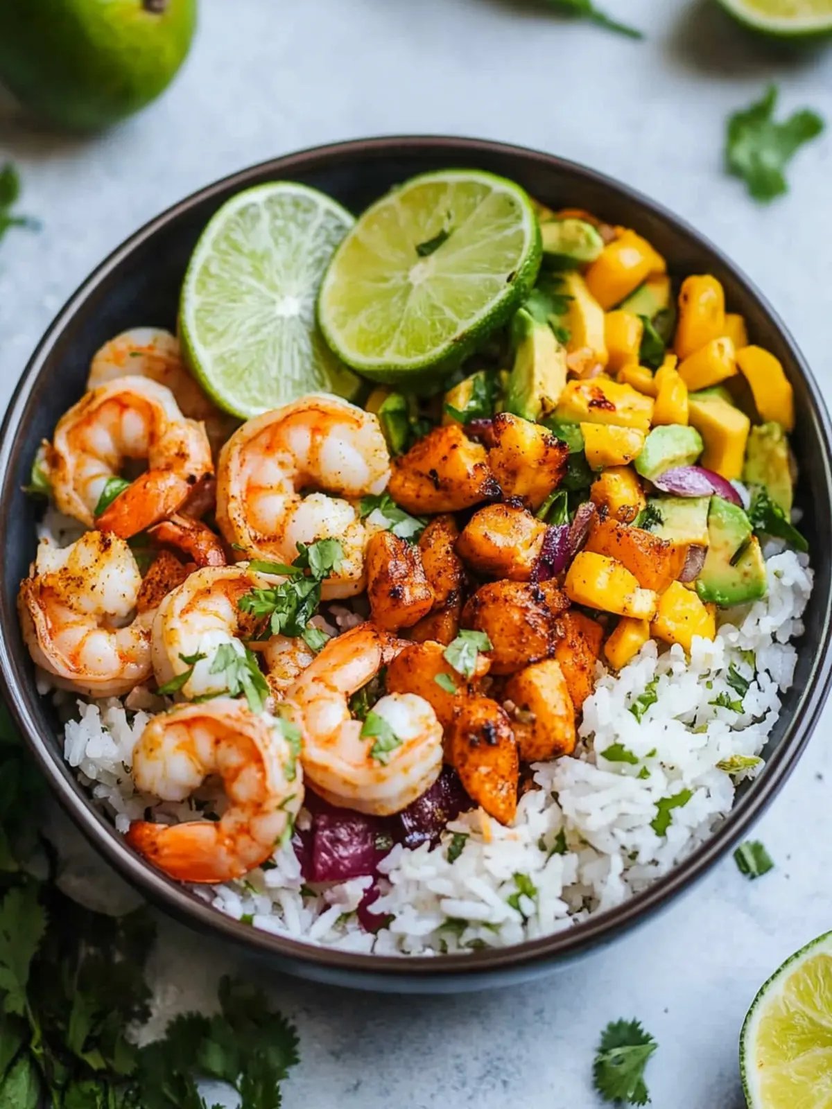 Shrimp Bowl with Cilantro Lime Rice