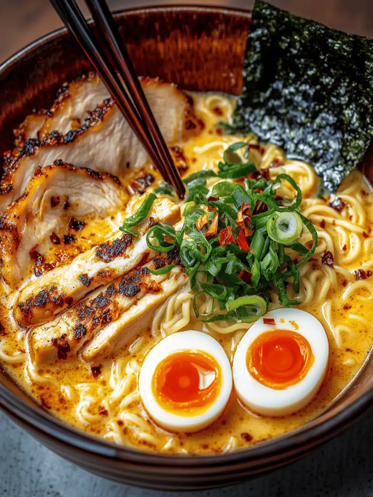 Fiery Chicken Ramen With Creamy Garlic Sauce: A Cozy Weeknight Meal 2 Fiery Chicken Ramen With Creamy Garlic Sauce: Your Quick Dinner Fix