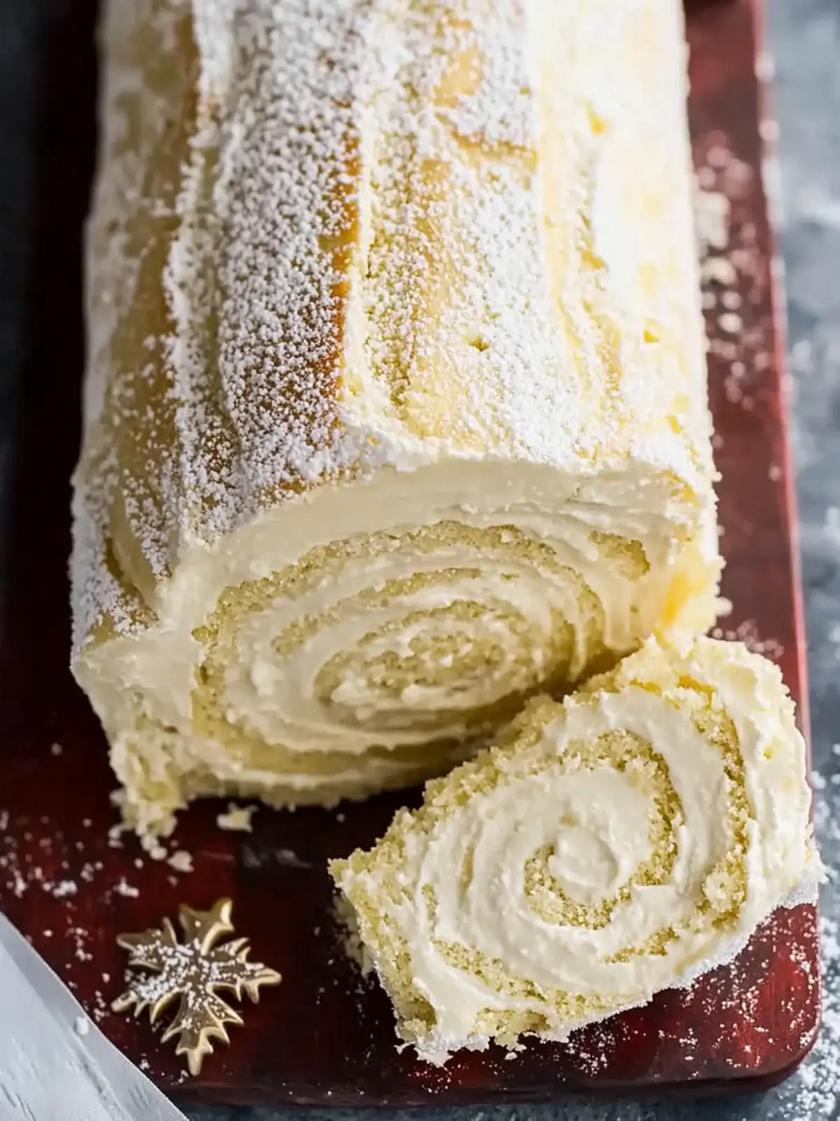 White chocolate roulade with Baileys