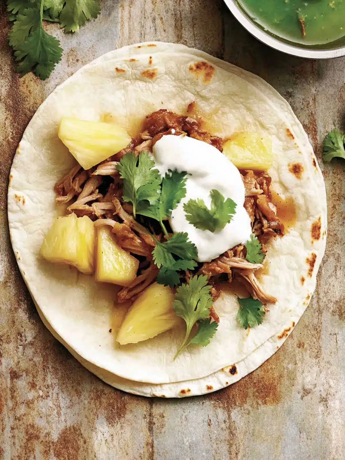 Savory Slow Cooked Pork Pineapple and Sour Cream Tacos Delight 2 Slow Cooked Pork Pineapple and Sour Cream Tacos