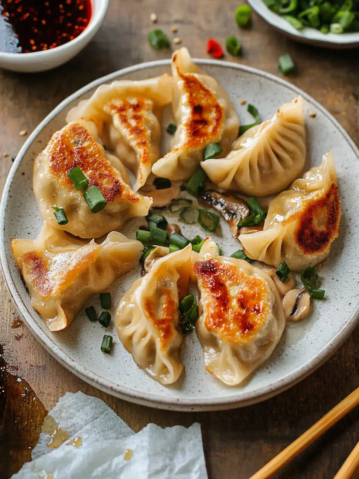 Chicken Dumplings with Shiitake Mushrooms