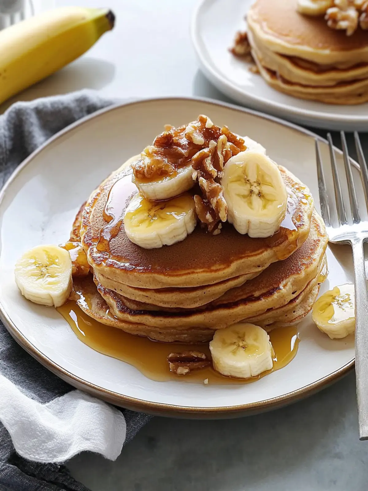 Banana Bread Pancakes with Caramelized Bananas for Blissful Mornings 4 Banana Bread Pancakes
