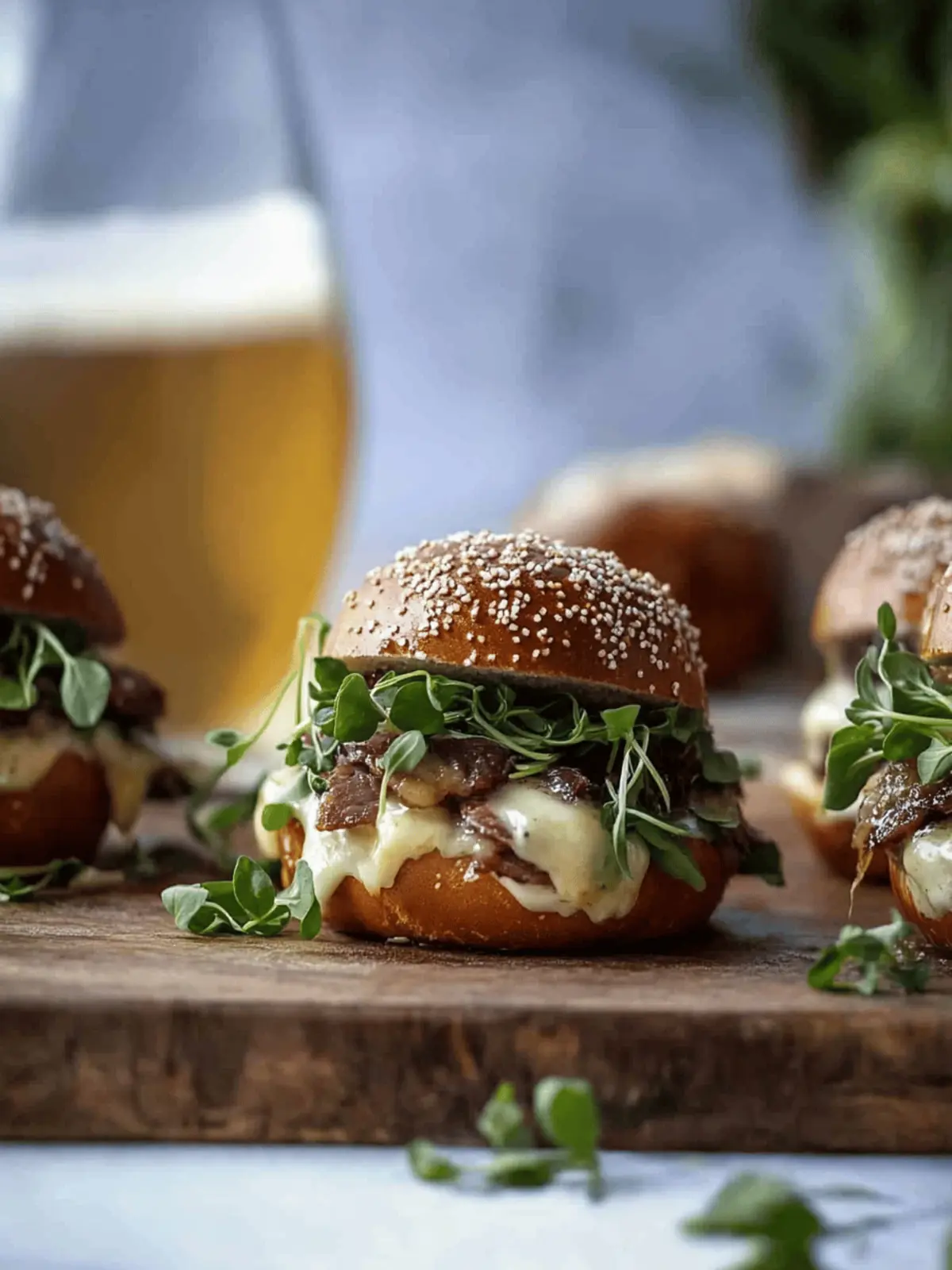 Delicious Pumpkin Beer Brisket Melts on Everything Pretzel Rolls 3 Pumpkin Beer Brisket Melts on Everything Pretzel Rolls