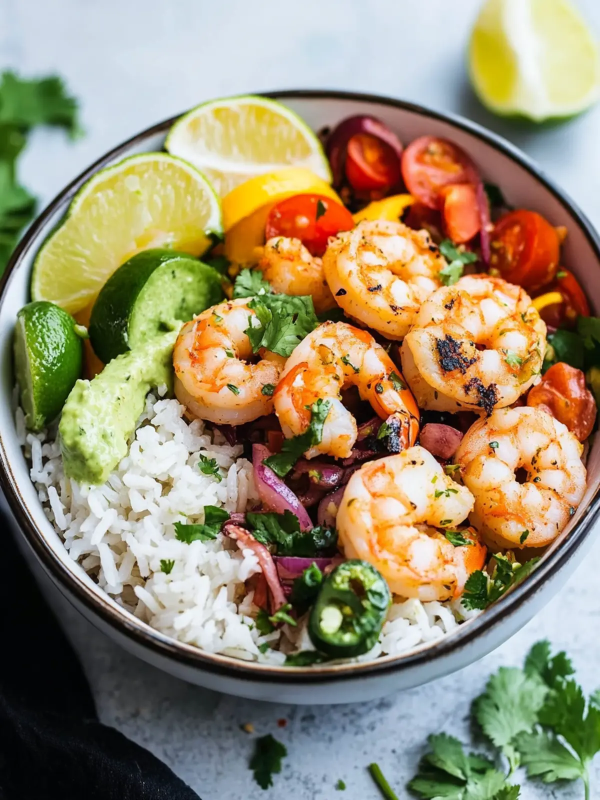 Shrimp Bowl with Cilantro Lime Rice