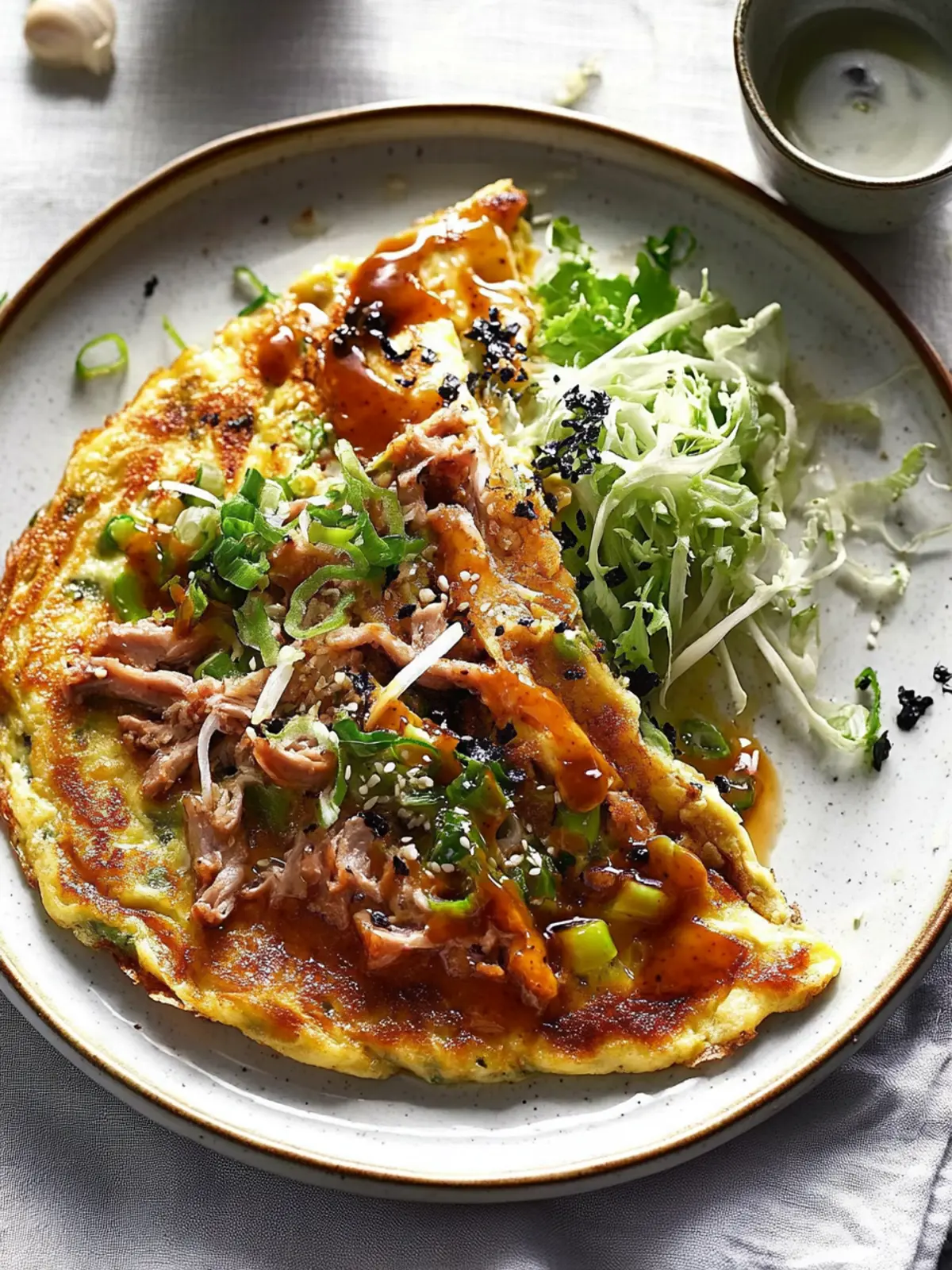 Chinese Pork Open Omelette