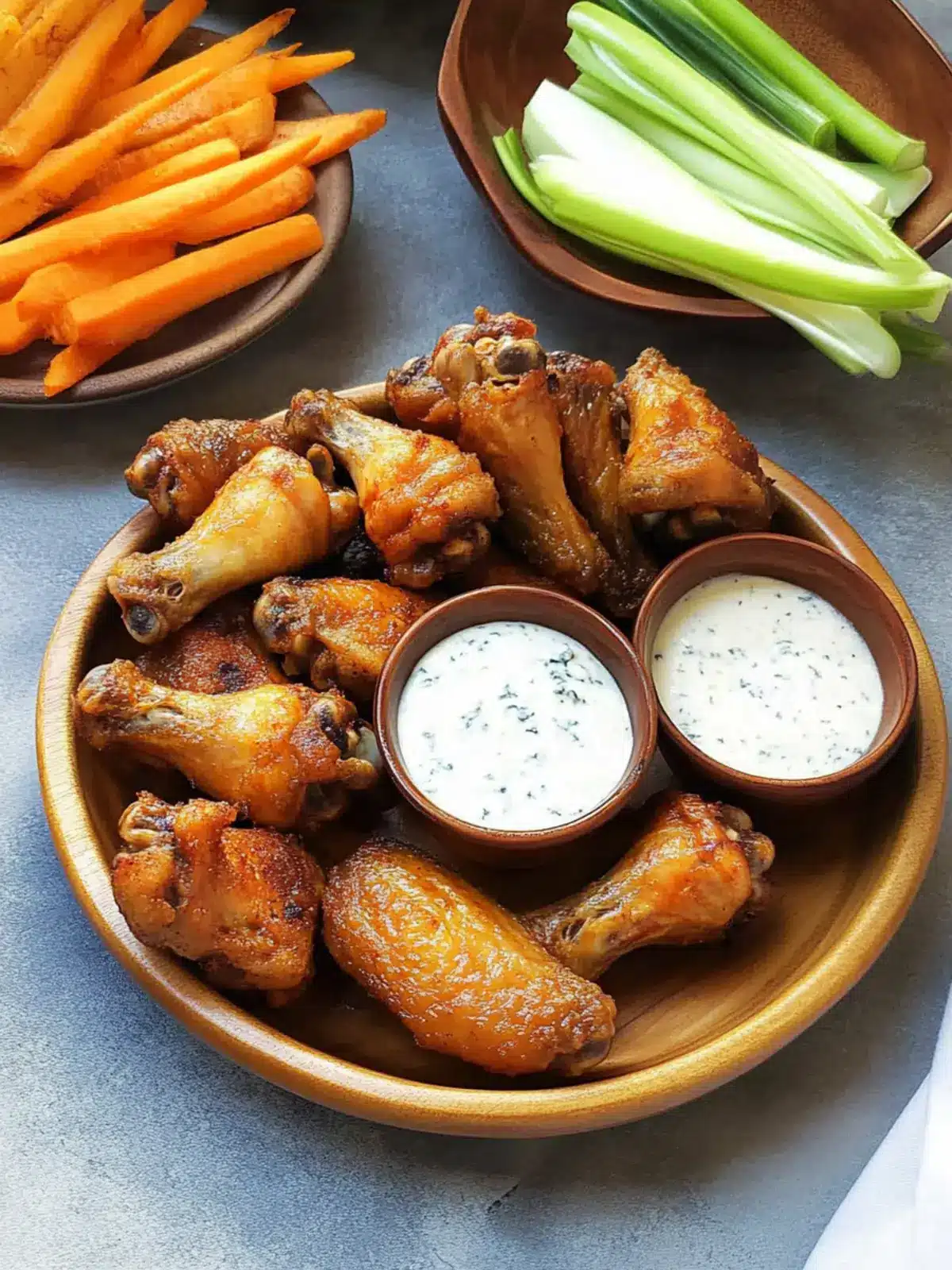 Crispy Air-Fryer Chicken Wings with Blue Cheese Perfection 3 Crispy air-fryer chicken wings with blue cheese sauce