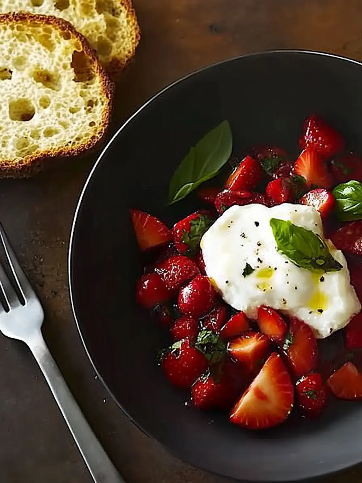 Burrata with Strawberry and Basil Salsa