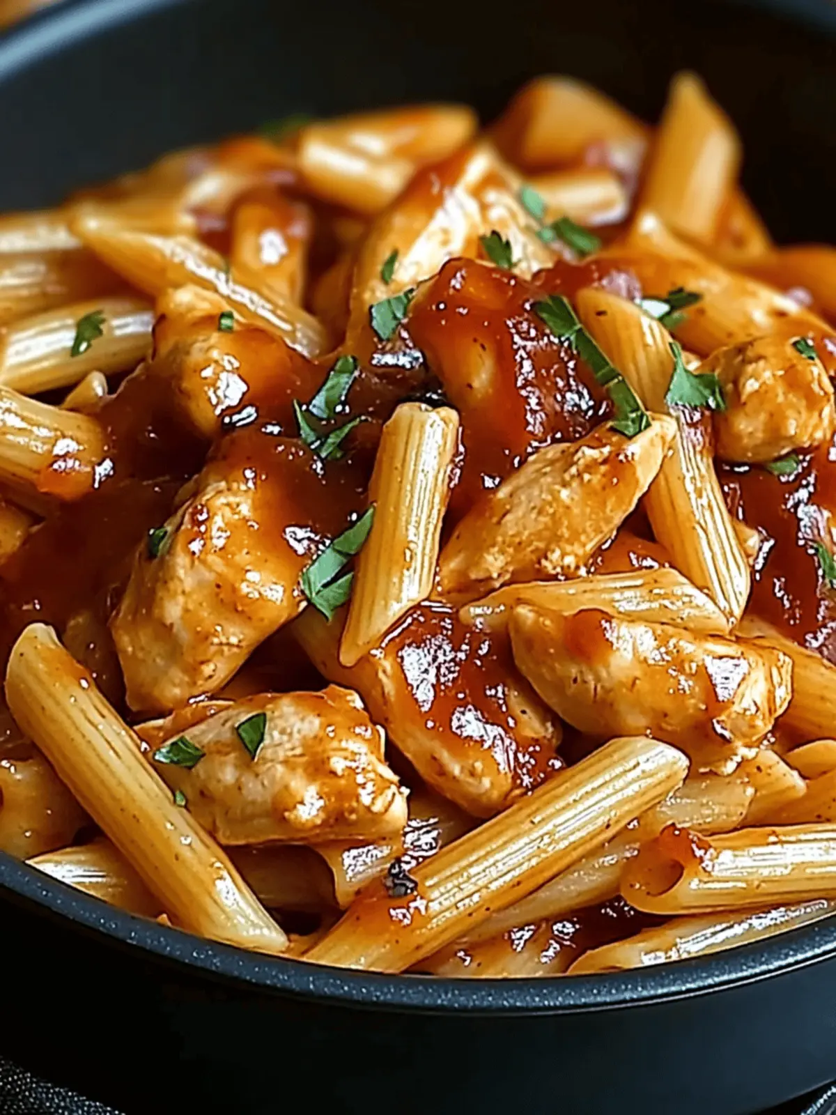 One-Pan Tangy Honey BBQ Chicken Penne for Effortless Dinner Bliss 2 One-Pan Tangy Honey BBQ Chicken Penne