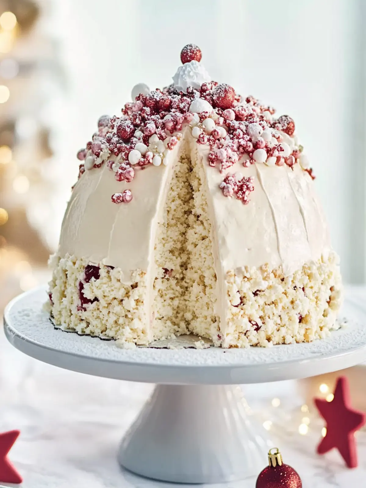 White Christmas Crackle Surprise Cake: No-Bake Holiday Delight 2 White Christmas Crackle Surprise Cake