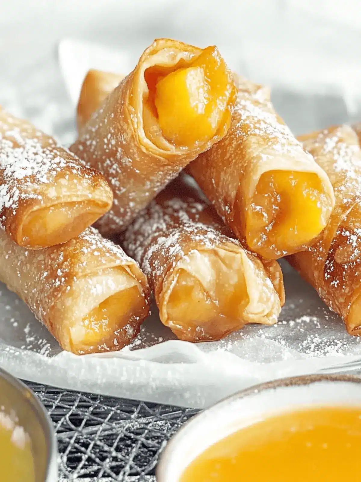 Peach Cobbler Egg Rolls