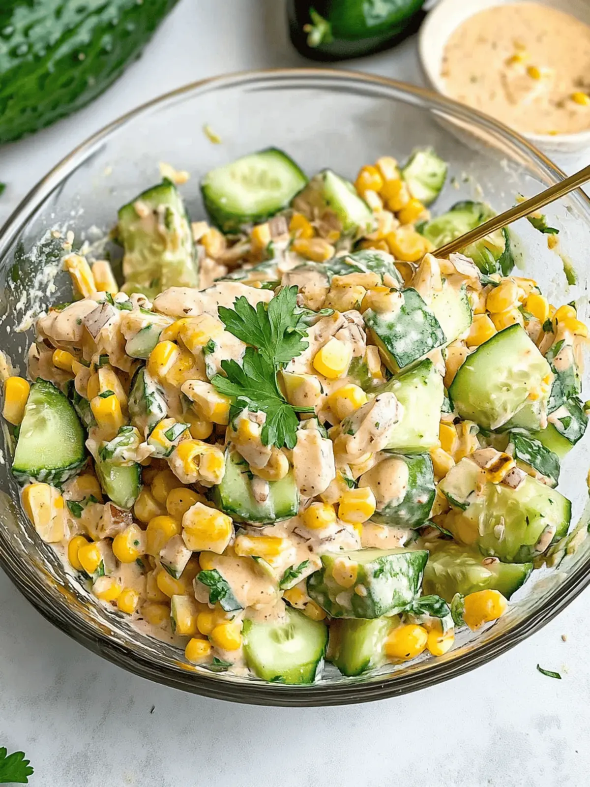 Street Corn Creamy Cucumber Salad