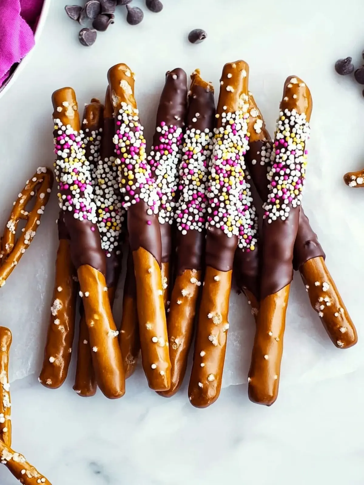 Gourmet Chocolate Dipped Pretzel Rods with Fun Custom Toppings 4 Gourmet Chocolate Dipped Pretzel Rods