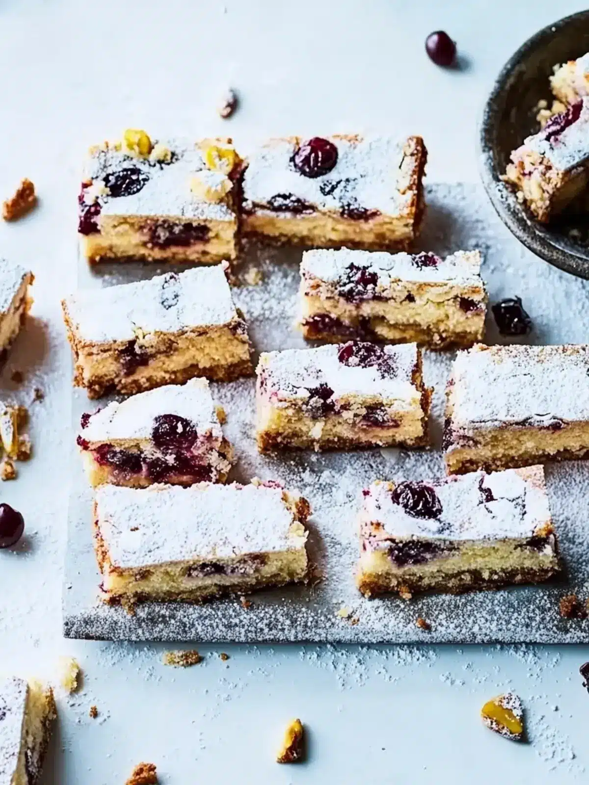 Sour cherry stollen bars