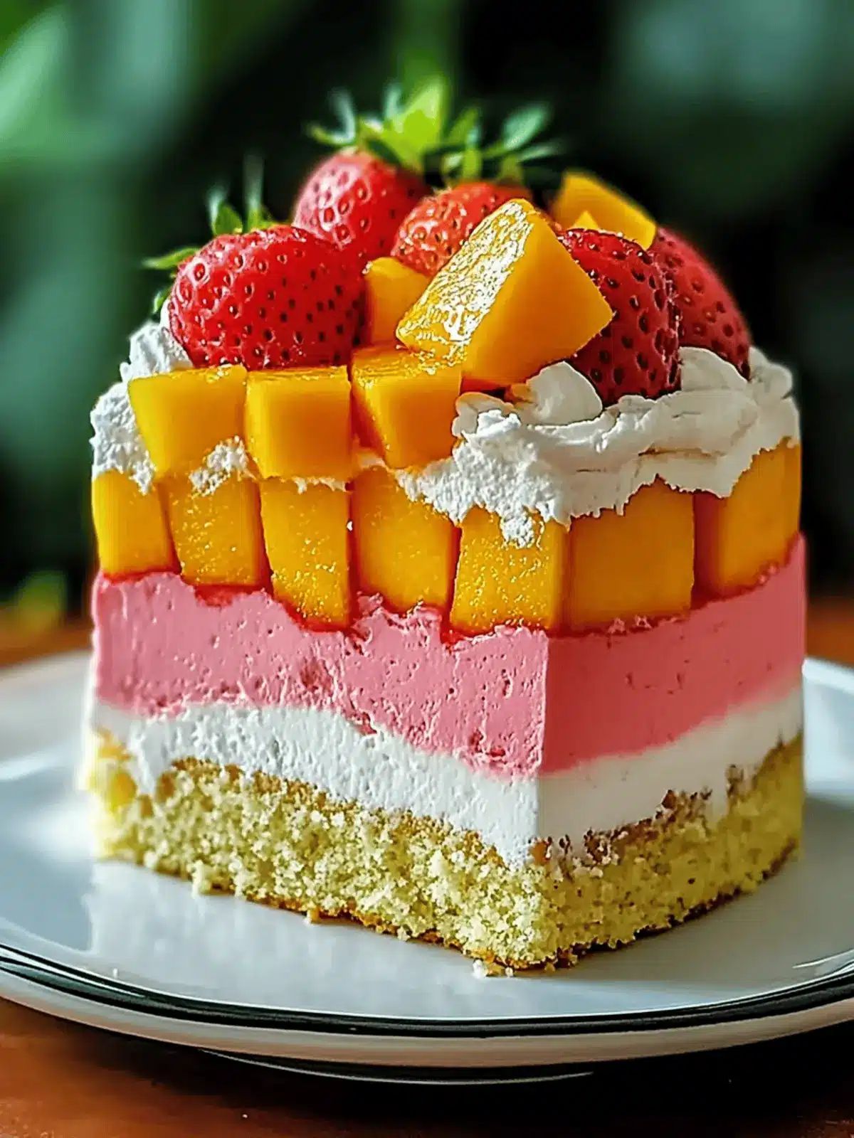 Refreshing Strawberry Mango Split Cake for Summer Bliss 3 Strawberry Mango Split Cake