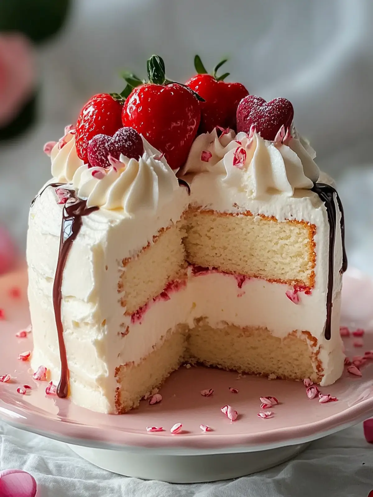 Irresistible Valentine's Day Cake with a Raspberry Surprise 4 Valentines Day Cake