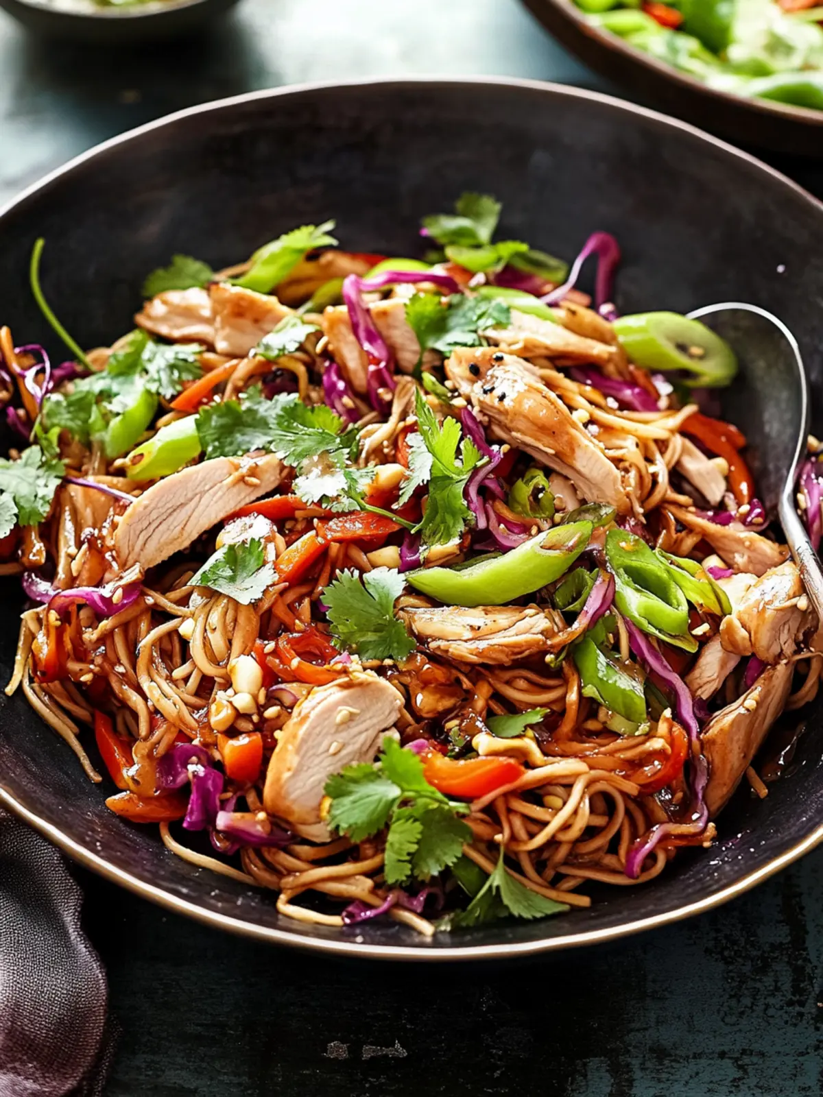 Slow Cooker Hoisin and Garlic Chicken Noodle Salad