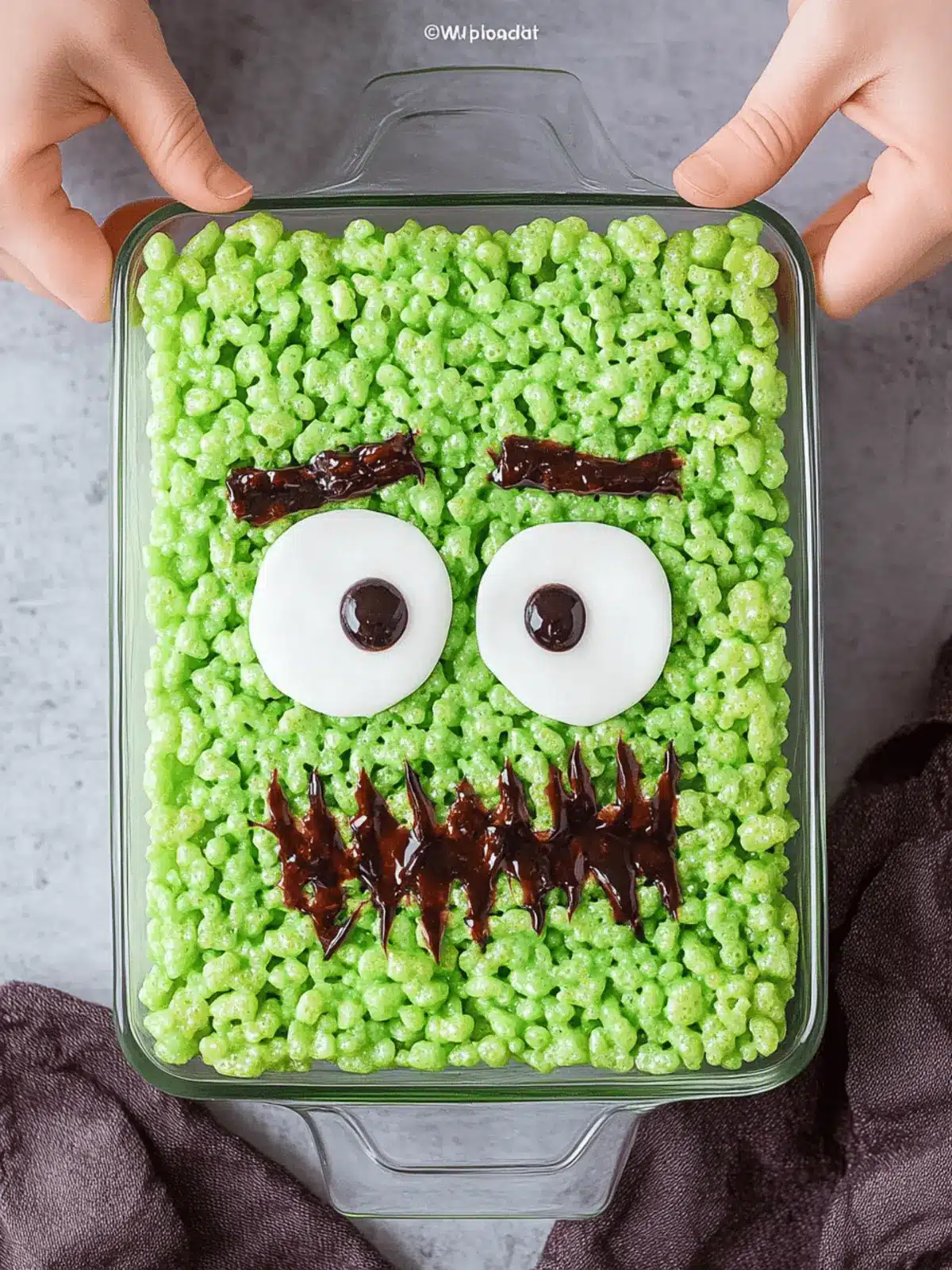 Big Frankenstein Rice Krispie Treats: Easy Halloween Fun 2 Big Frankenstein Rice Krispie Treat