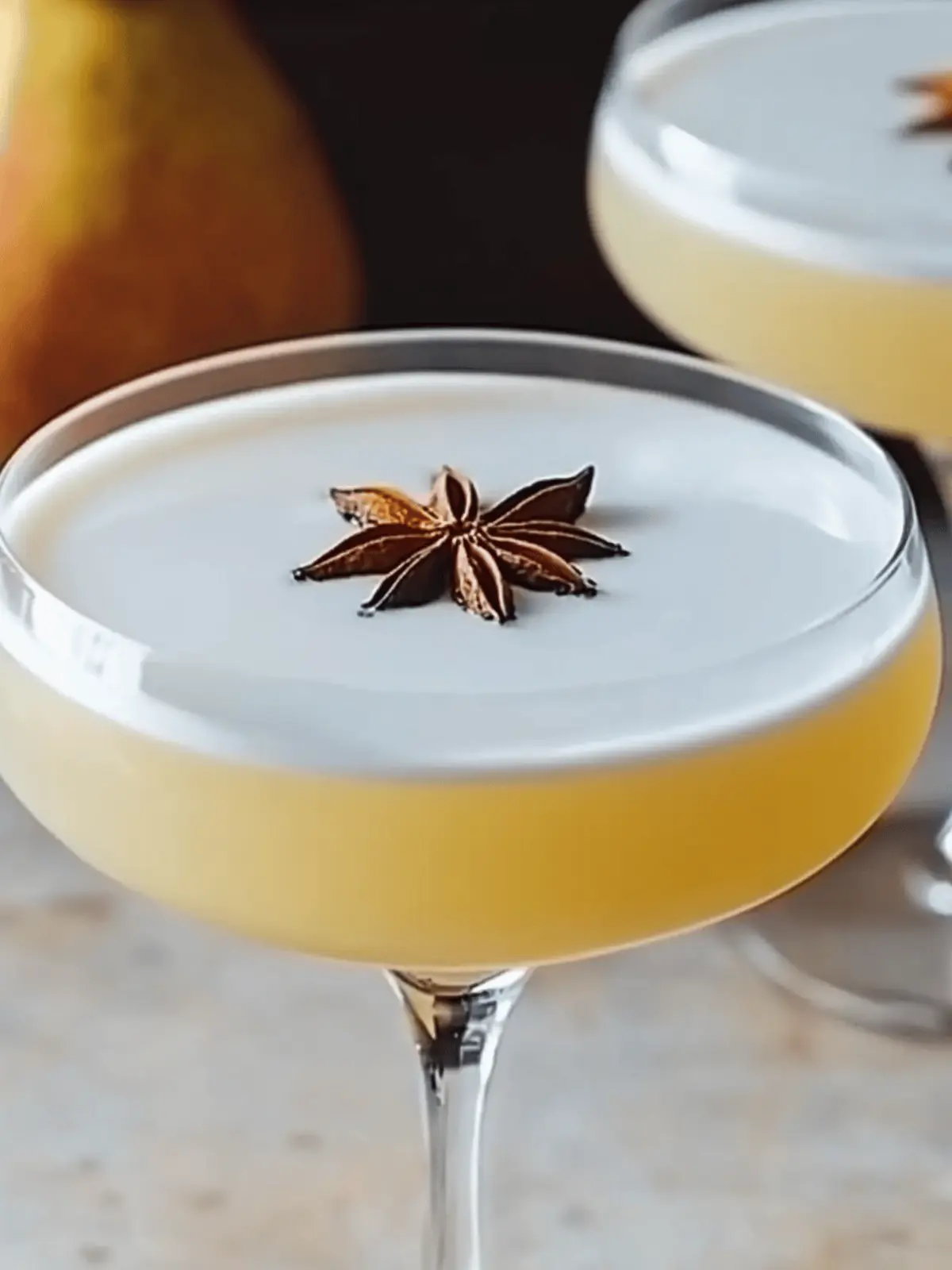 Winter-spiced pear cocktail