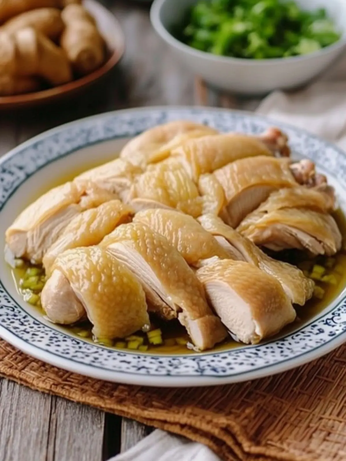 Cantonese Poached Chicken w/ Ginger Scallion Oil