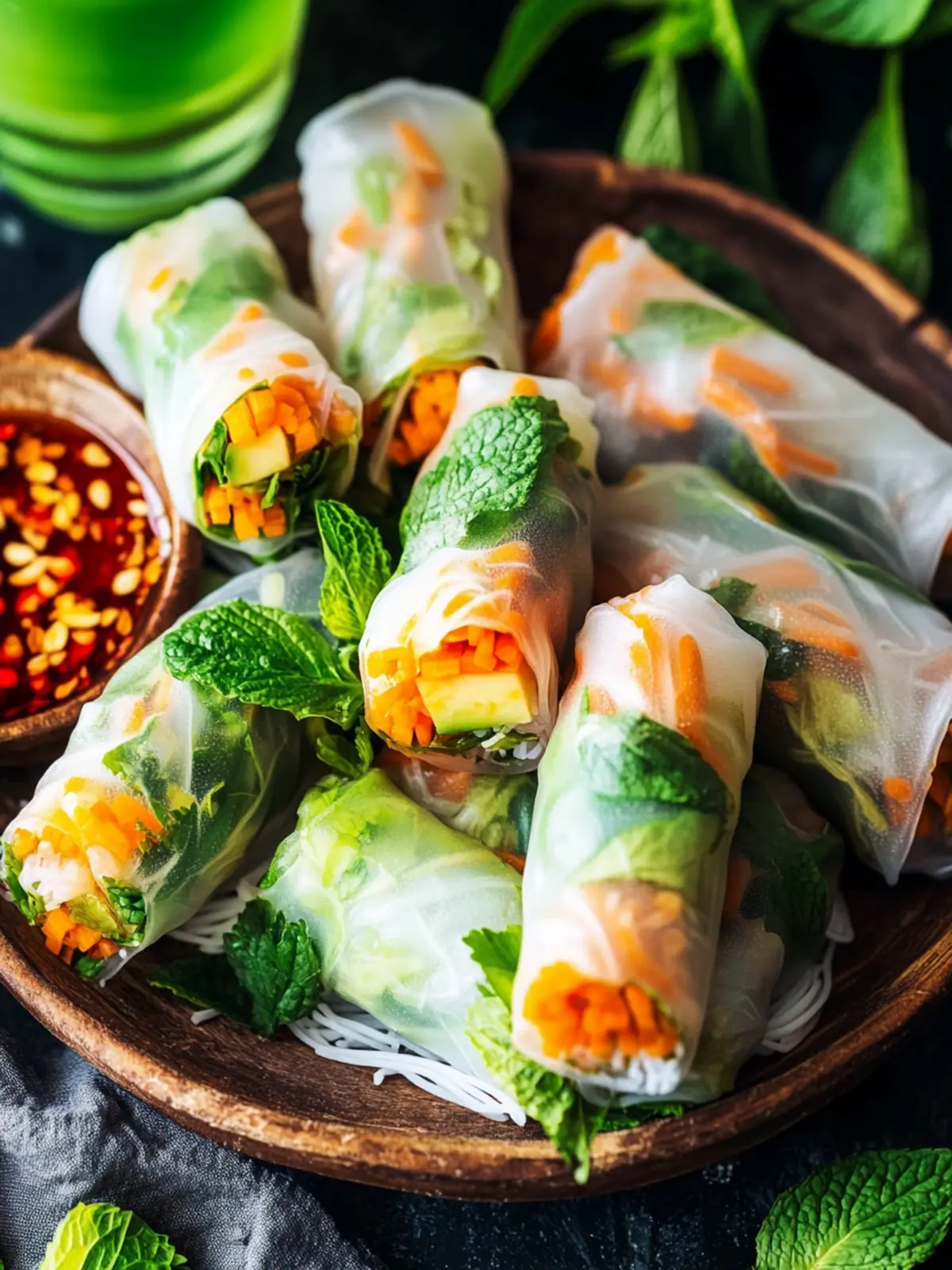 Veggie-Packed Vegetarian Vietnamese Spring Rolls Delight 2 Vegetarian Vietnamese Spring Rolls