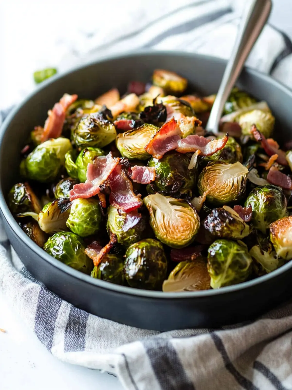 Savory Roasted Brussels Sprouts with Bacon for Happy Taste Buds 3 Roasted Brussels Sprouts with Bacon