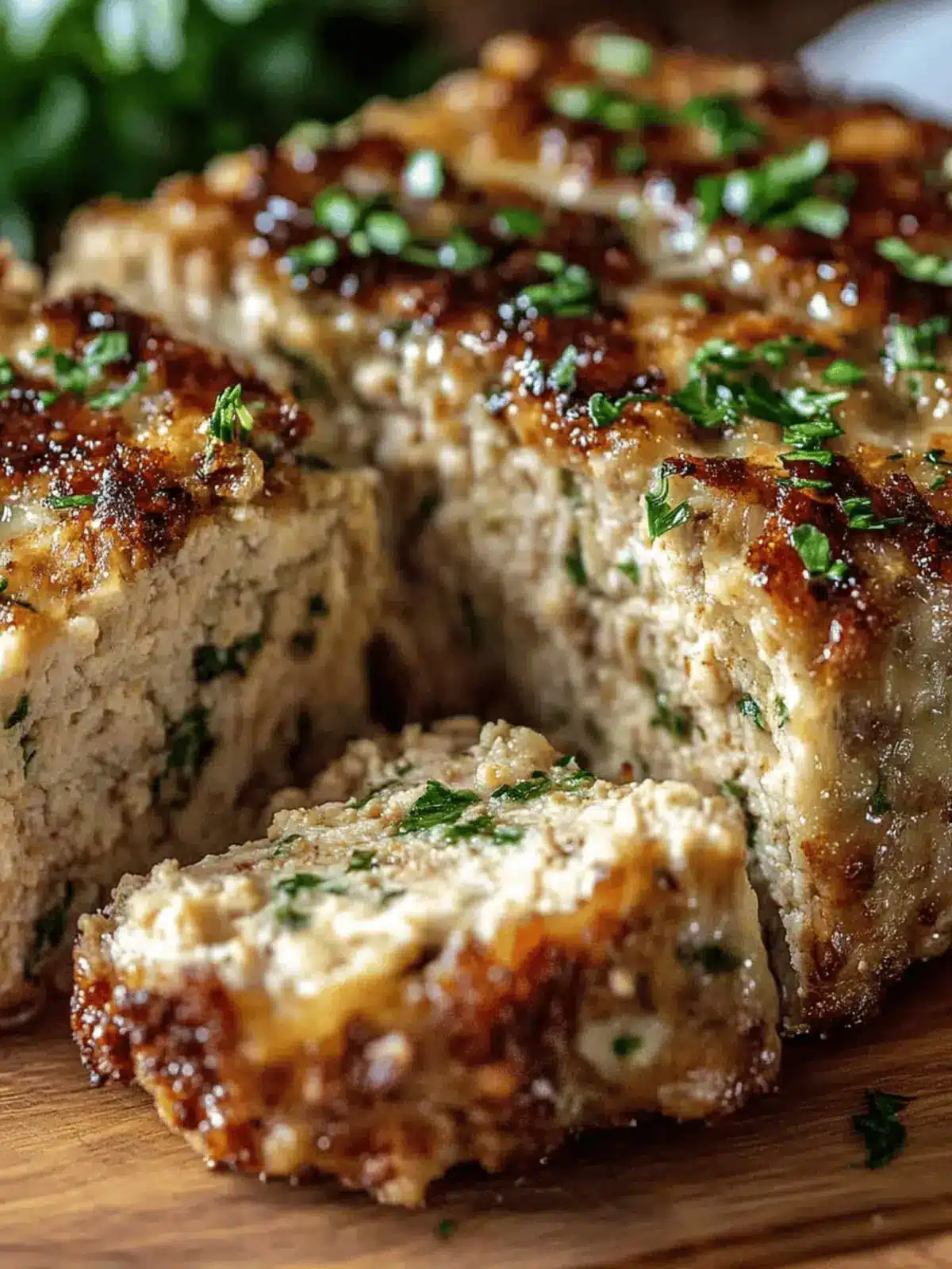 Juicy Garlic Parmesan Chicken Meatloaf
