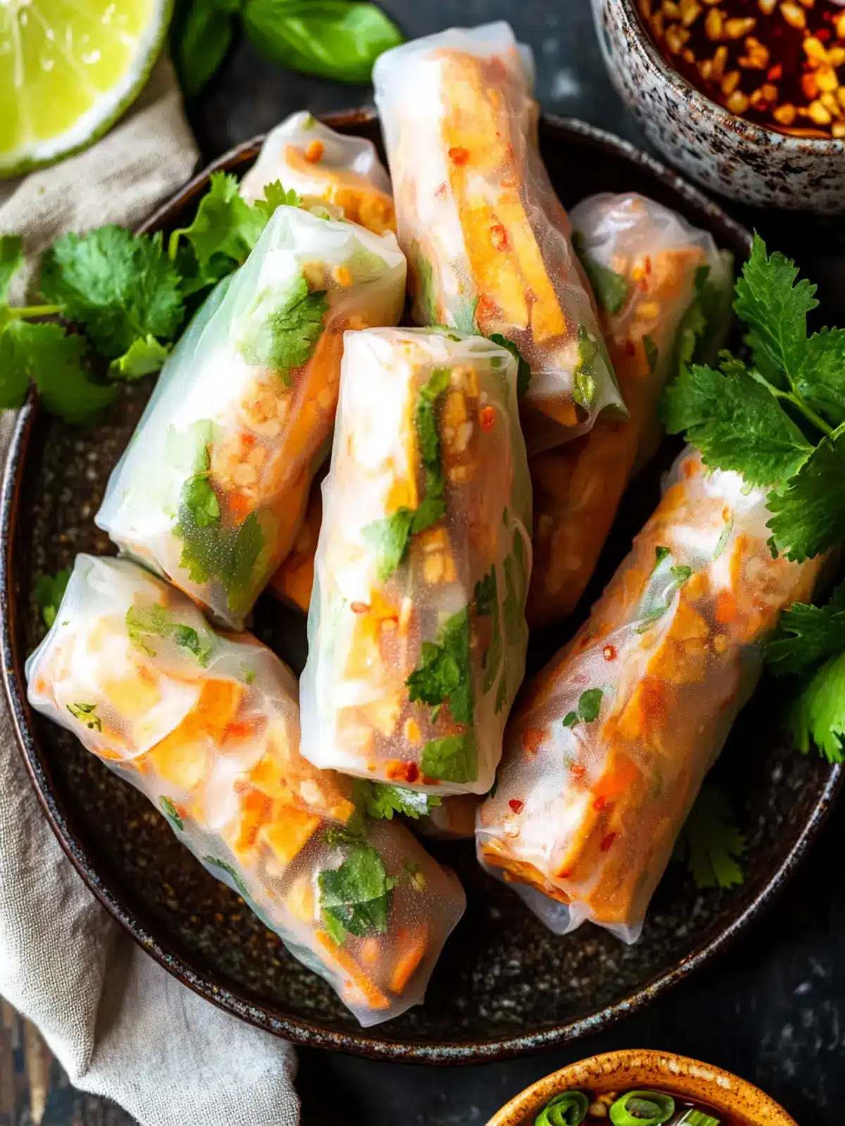 Veggie-Packed Vegetarian Vietnamese Spring Rolls Delight 3 Vegetarian Vietnamese Spring Rolls