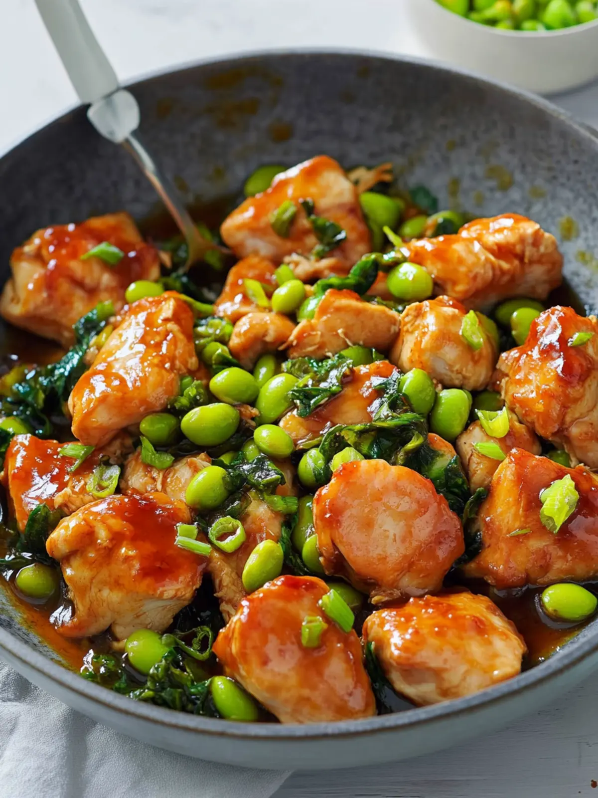 Braised Japanese Chicken With Edamame