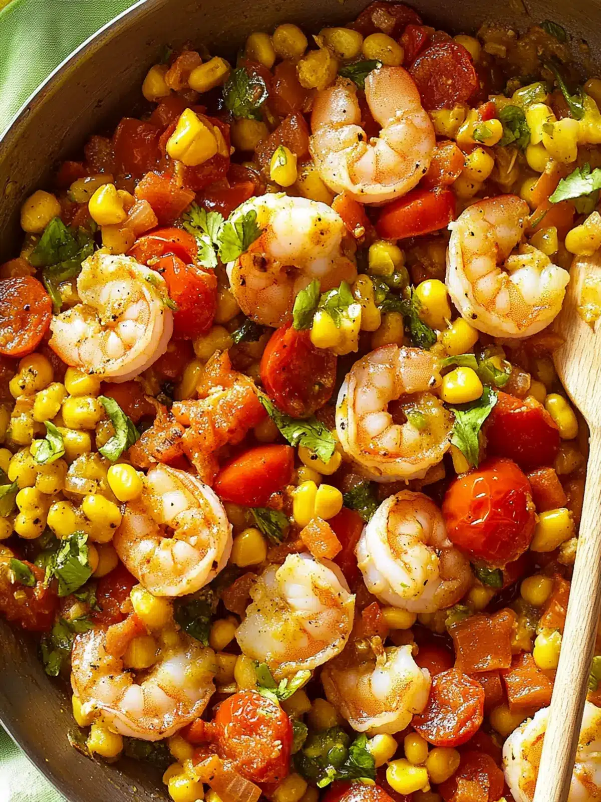 Shrimp & Tomato Succotash Skillet