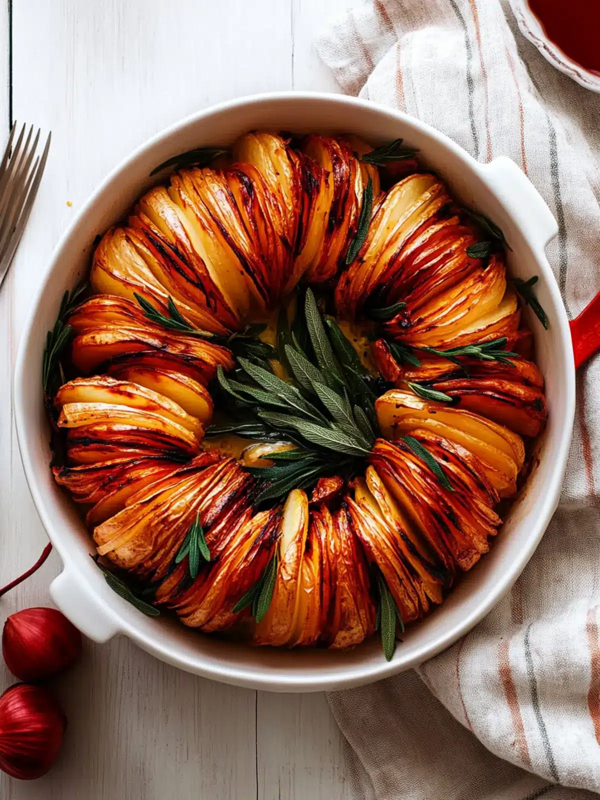 Garlic Roast Potato and Sage Wreath for Holiday Wow Factor 3 Garlic Roast Potato and Sage Wreath