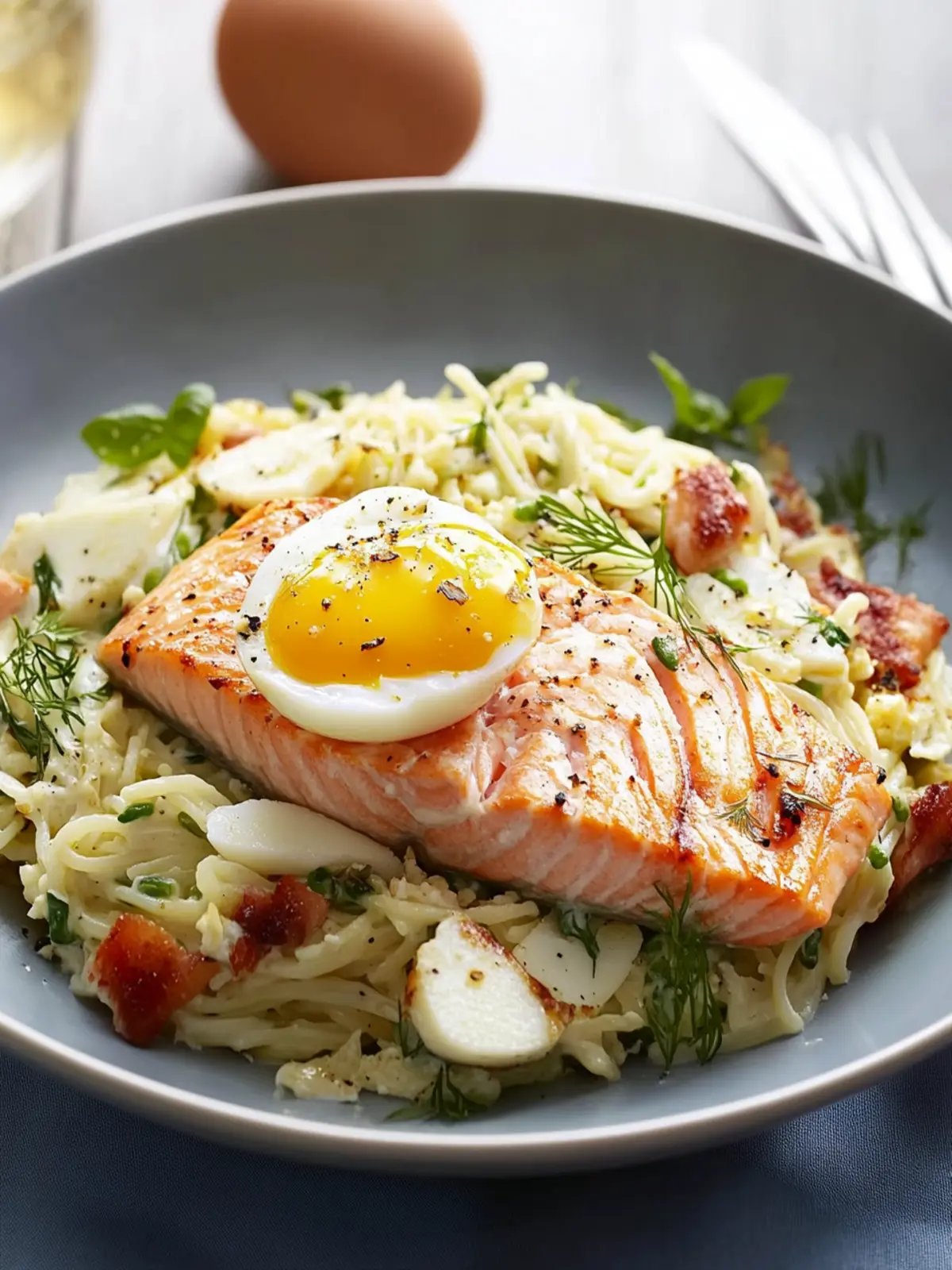 Creamy Egg and Salmon Risoni for a Quick, Gourmet Feast 3 Creamy Egg And Salmon Risoni