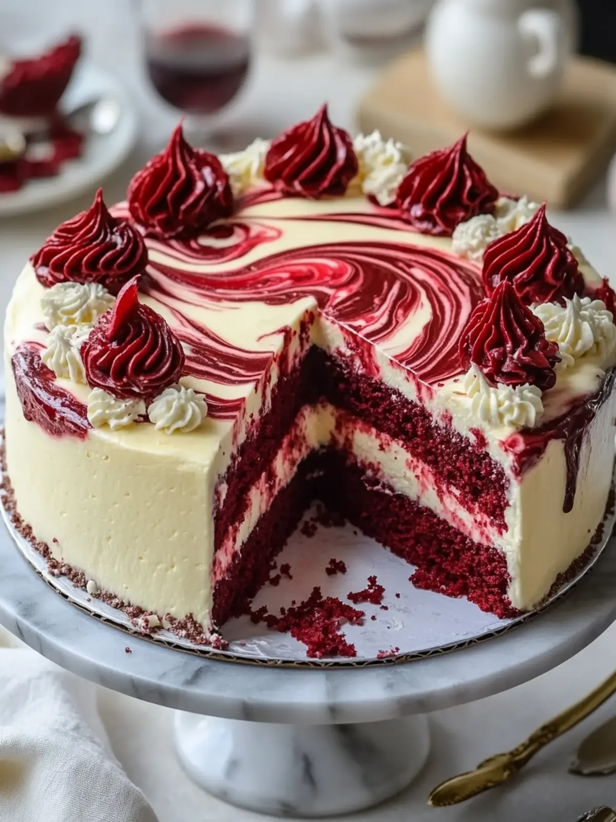 Red Velvet Cheesecake Swirl Cake