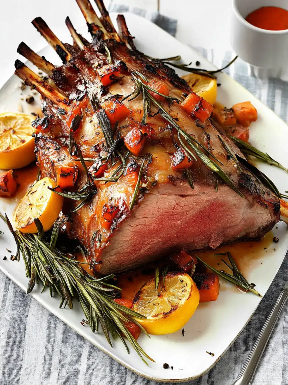 Rosemary, garlic and lemon roast lamb