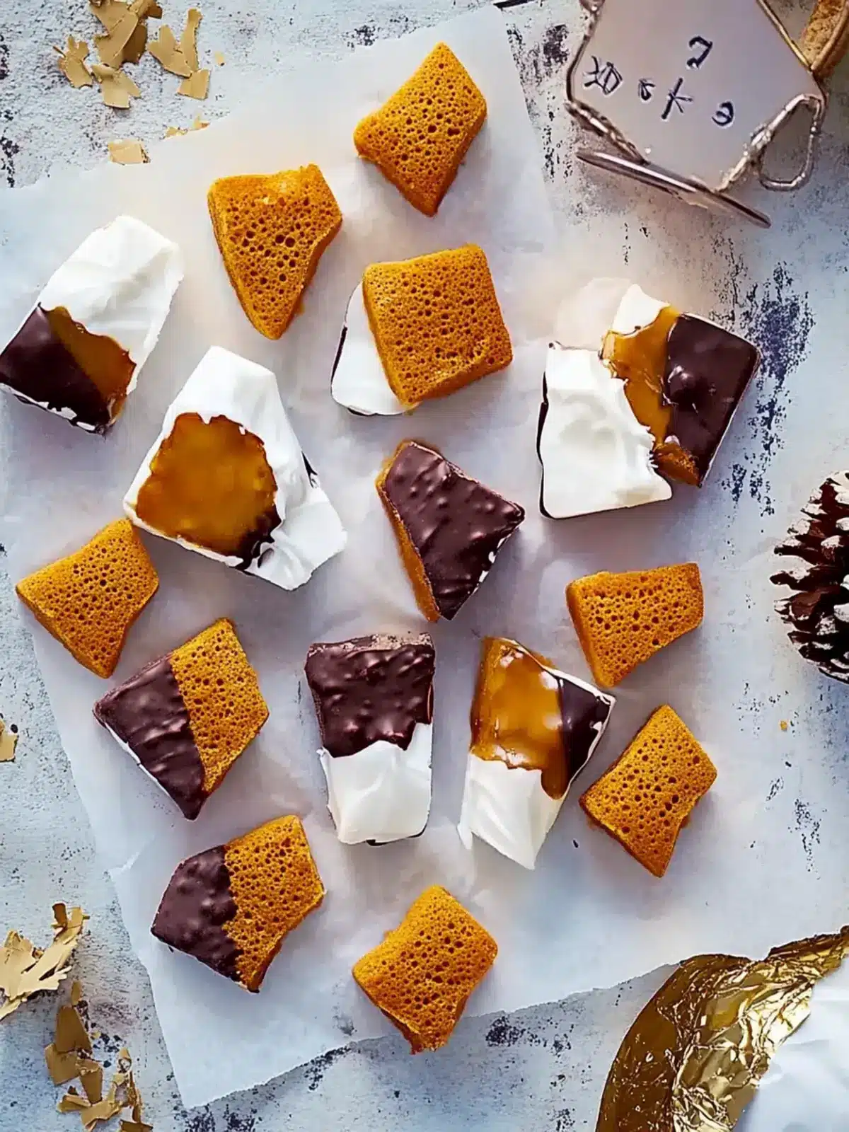 Chocolate-Dipped Honeycomb: A Festive Homemade Delight 4 Chocolate-dipped honeycomb