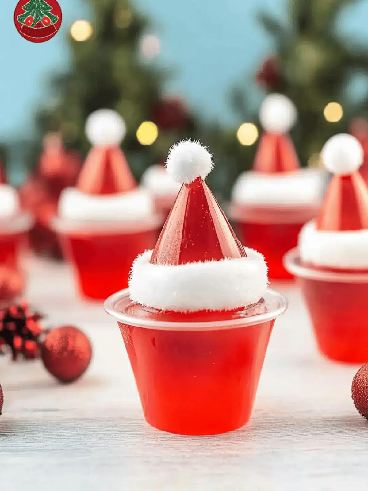Santa Hat Jell-O Shots