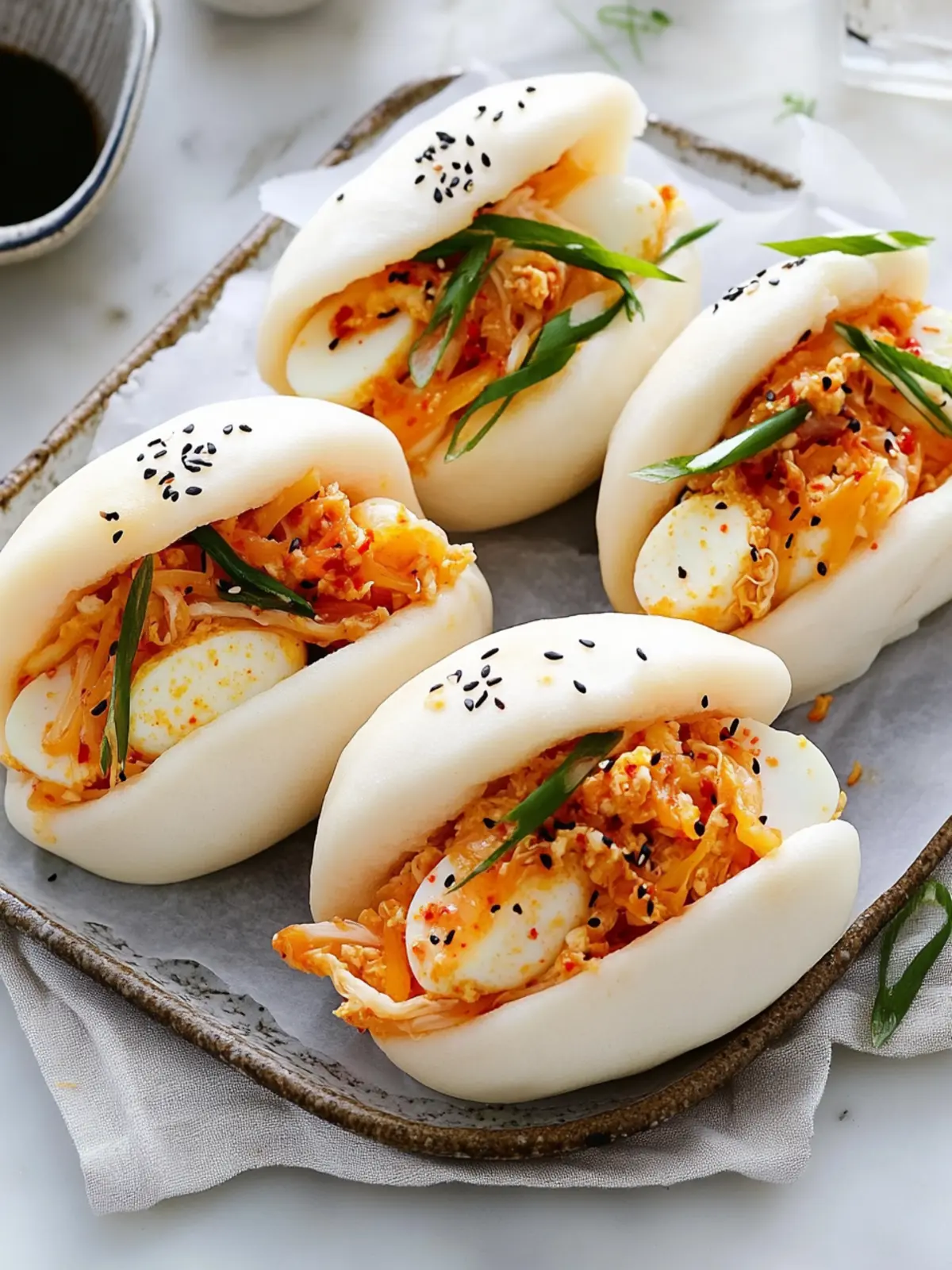 Kimchi and Cheese Egg Salad Baos